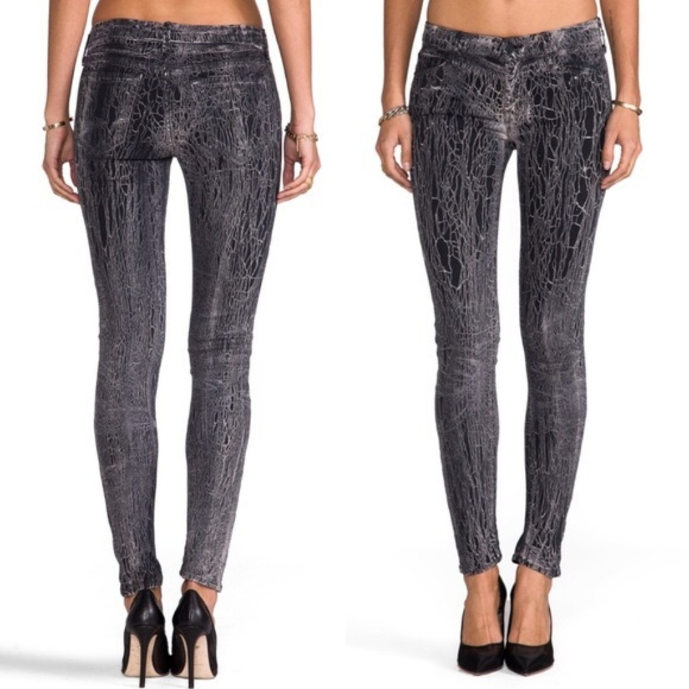 Mother the Looker Graphite Pattern Skinny Jeans
